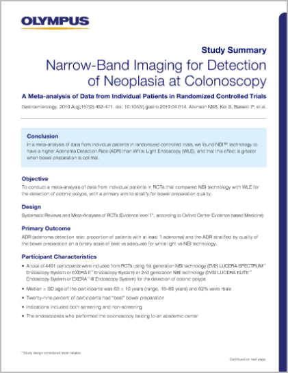 Narrow-Band Imaging for Detection of Neoplasia at Colonoscopy