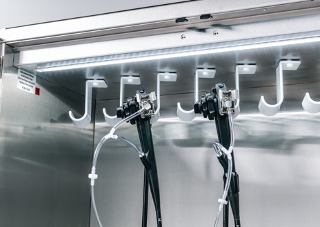 Endoscope drying cabinet air connections